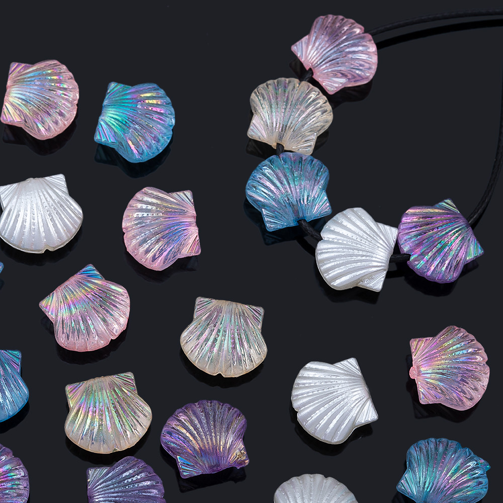 

10pcs 20pcs Colorful Resin Shell Beads Jewelry Making Plastic Ocean Loose Spacer Bead DIY Holiday Bracelet Necklace Accessories