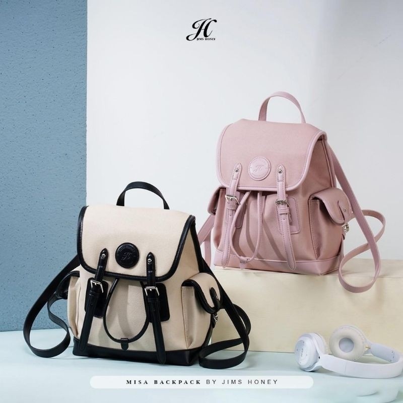 JIMS HONEY MISA BACKPACK TAS RANSEL UNISEX CANVAS SERUT TAS PUNGGUNG WANITA BESAR CEWEK