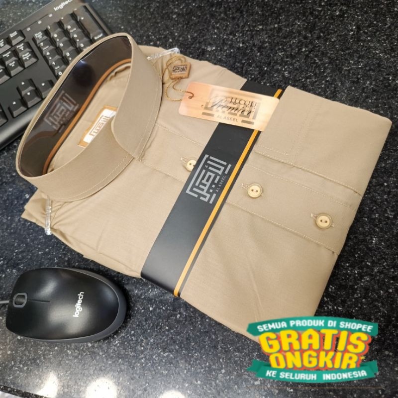 Gamis Al-Aseel Non Box/Jubah Al-Aseel/Gamis Pria/Jubah Pria/Gamis katun/Gamis Non Manset/Gamis Laki/