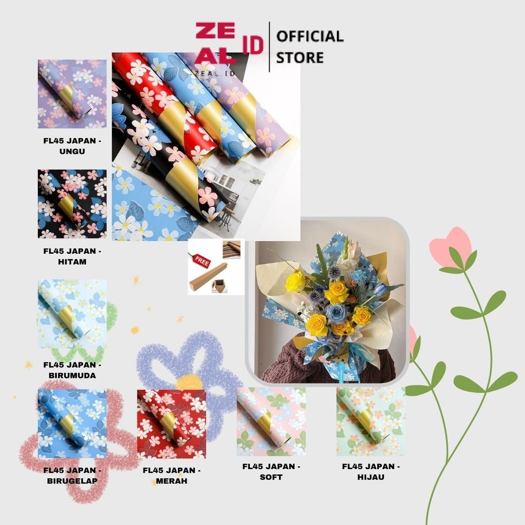 

ZEAL-ID - FL45 JAPAN Kertas Bunga Paper Buket Motif Cellophane