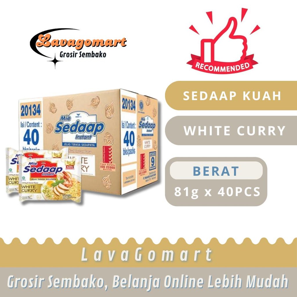 

SEDAAP MIE KUAH WHITE CURRY 81g - 1 DUS - LAVAGOMART - BANDUNG