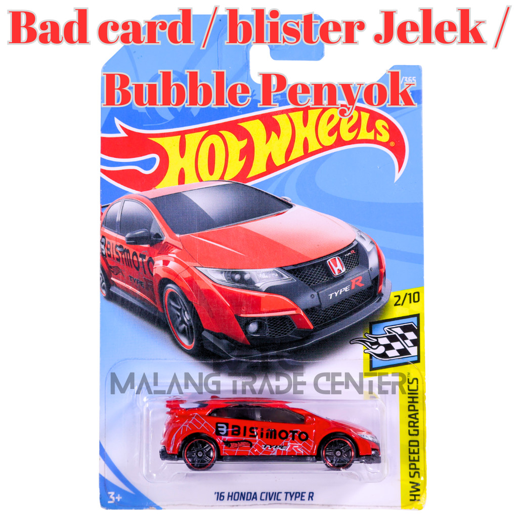 Hot Wheels 2016 Honda Civic Type R Merah Bisimoto Blister Jelek / Bad Card / Anggap Loose