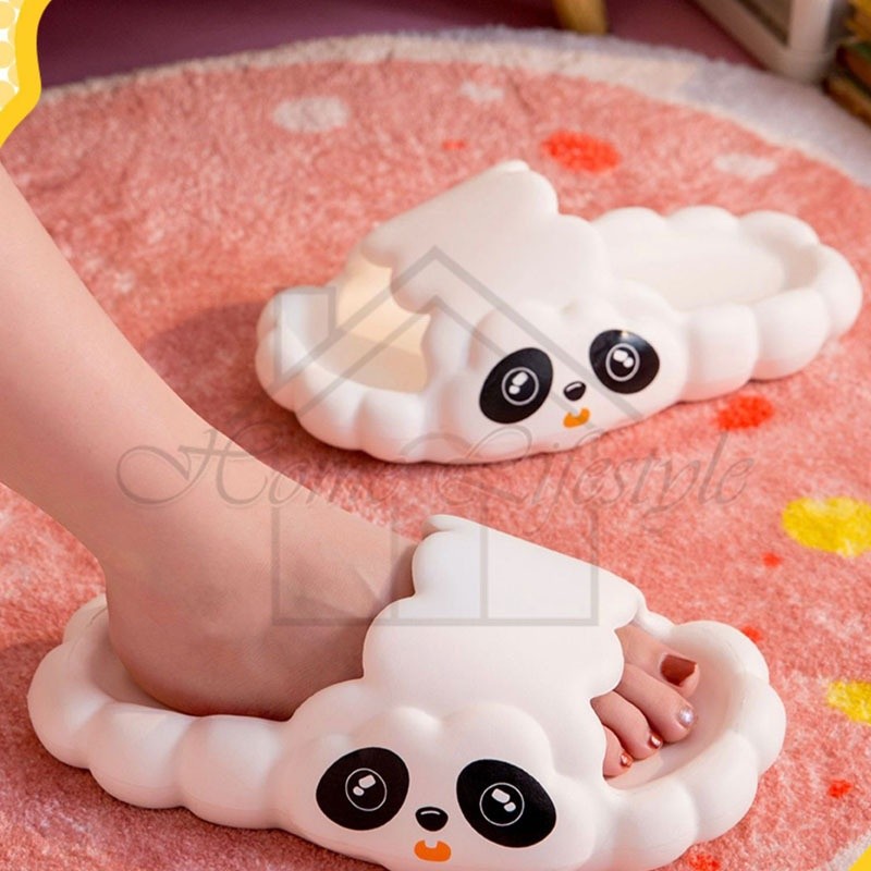 LW SANDAL SELOP WANITA CLOUD PANDA / SANDAL JELLY IMPORT ANTI SLIP / SANDAL RUMAH TEBAL NYAMAN EMPUK