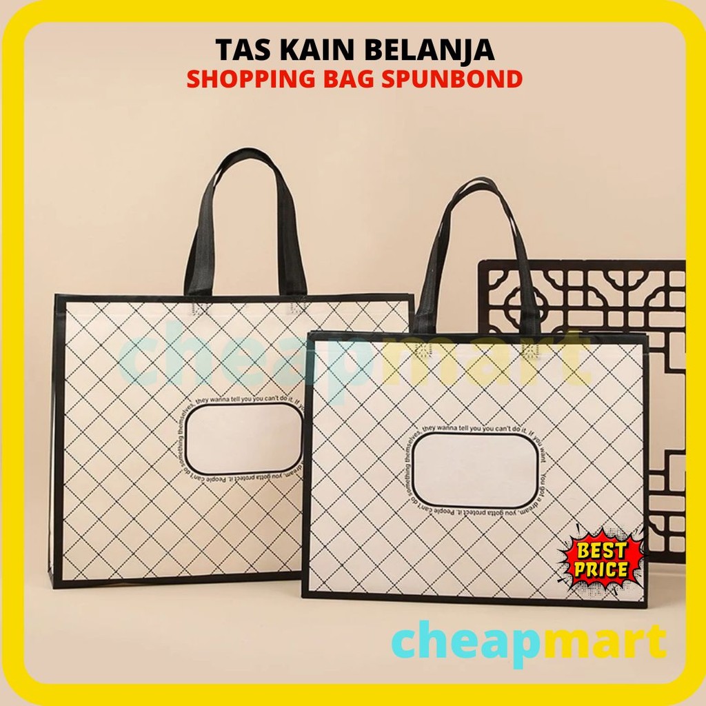 

[1-pcs] TAS KAIN Goodie Bag Spunbond Spoundbond Bag / Tas Belanja Spunbond Model Kotak Box Kantong Tas Belanja / Shopping Bag