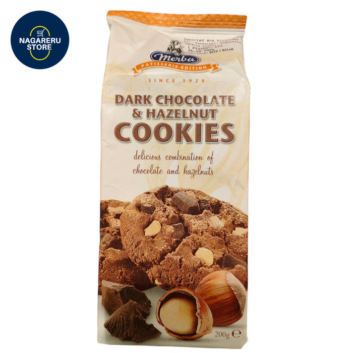 

Merba patisserie edition dark chocolate and hazelnut cookies 200gr