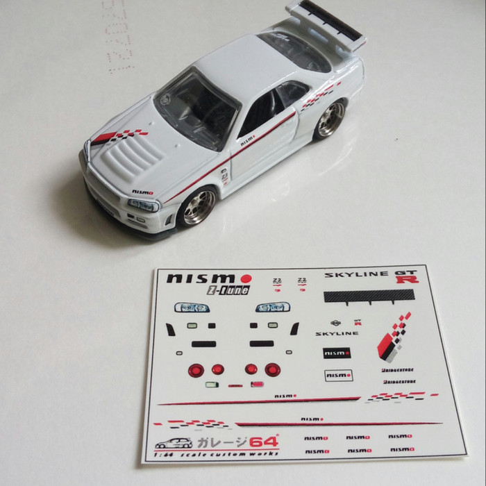 Decal Set Hotwheels Nissan Skyline R34 Nismo R tune