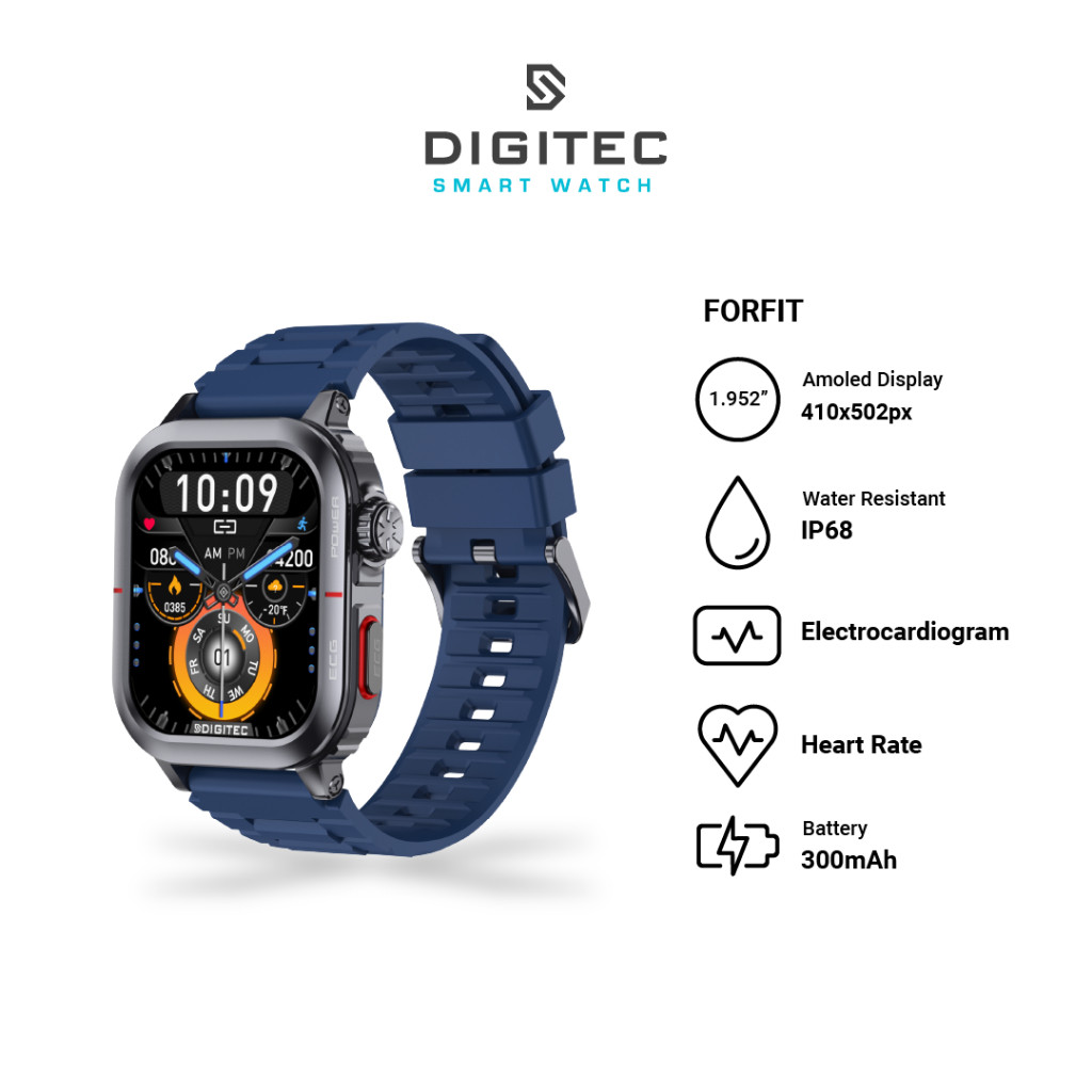 Jam Tangan Digitec Smartwatch FORFIT with Amoled FREE Extra Strap + Screen Protector