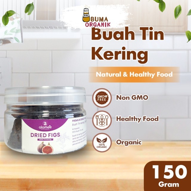 

ALAMEE Buah Tin Kering Cemilan Buah Sehat Dried Figs Buah Ara Kering Rendah Kalori 150gr BUMA