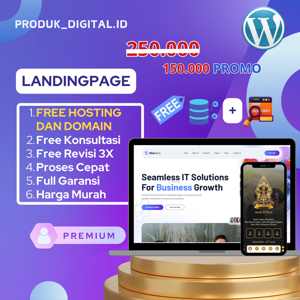 Landing Page Website Toko Online Company Profile Landingpage  Free Hosting Wordpress + Domain