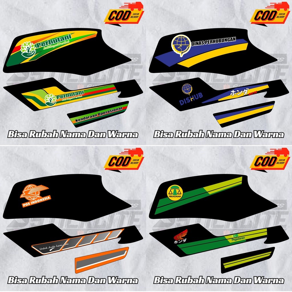 Striping Stiker Win 100 Variasi Lis Body Win100 Dinas