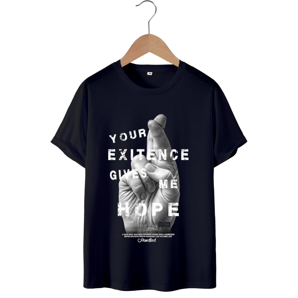 T-Shirt Kaos Baju skena cowok Tangan Harapan Tees Unisex slim fit Atasan Baju Cotton