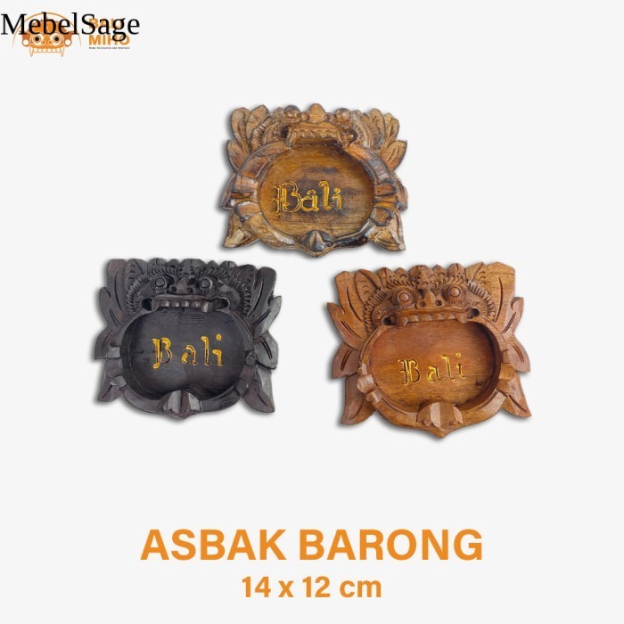 Asbak Barong Bali - Asbak Ukir Bali - Asbak Kayu - Asbak Kayu - Hitam IPX5