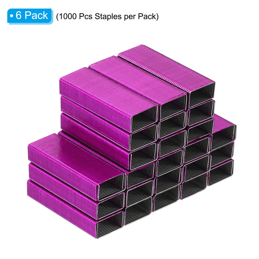 

6000Pcs/6Pack Rose Red Staples #10 Mini 3/16 Inch Length Metal Staple For Staplers Office School Stationery Binding Supplies