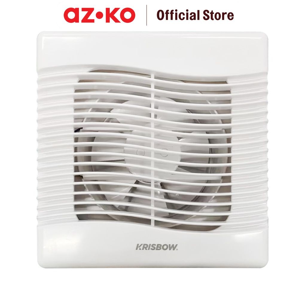 AZKO Krisbow 8 inci Exhaust Fan Dinding Dengan Pull Control - Putih Kipas Ventilasi Wall Exhaustfan 