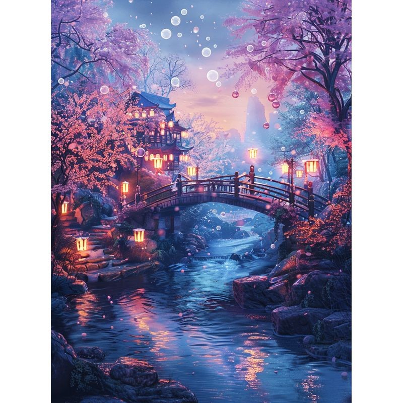

GATYZTORY Acrylic Paint By Numbers For Adults Bridge Landscape Painting Picture Drawing Coloring By Numbers Wall Decor Gift