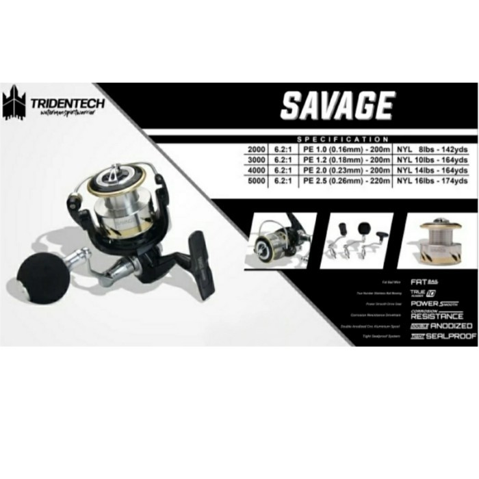 REEL SPINNING TRIDENTECH SAVAGE 2021 - 2000/3000/4000/5000 - ORIGINAL - 3000