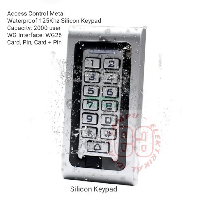 

RFID KEYPAD READER 125KHZ WATERPROOF ACCESS CONTROL BAHAN METAL 125 KH Murah Berkwalitas