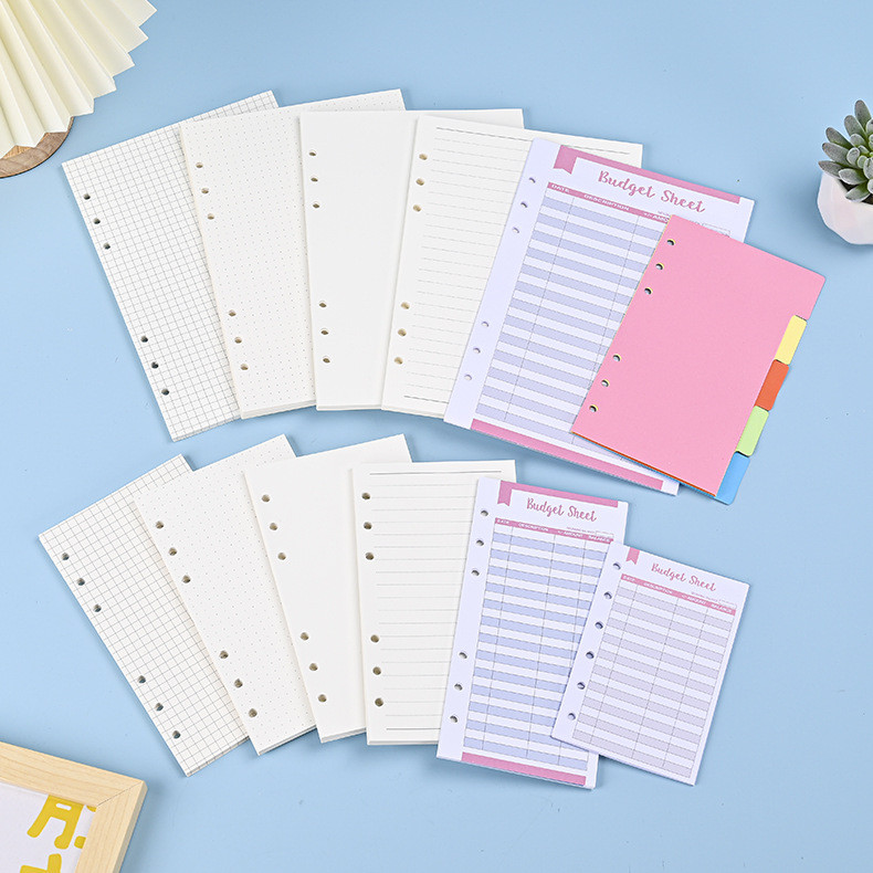 

A6 A5 Loose Leaf Notebook Refill Spiral Binder Inner Page Line Dot Grid Inside Paper Stationery