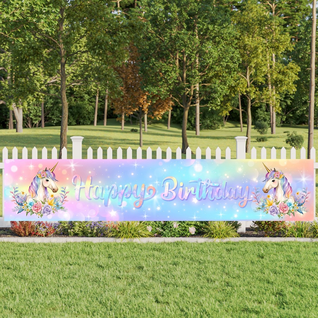 

Unicorn Birthday Banner Unicorn Happy Birthday Party Decoration Kids Outdoor Wedding Brthday Party Supplies Baby Shower Decor