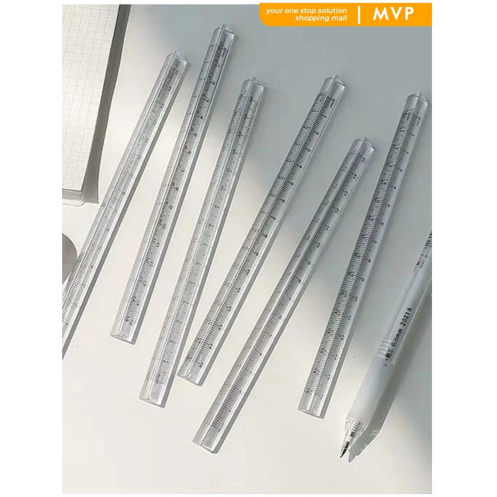 

MVP Penggaris Kristal Segitiga Triangle Shape Ruler Crystal 15cm Penggaris Aklirik Transparan