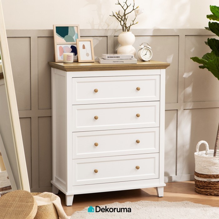 Dekoruma KANOU Lemari Laci Kayu 4 Susun / Drawer 4 Pintu