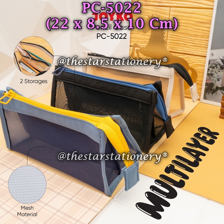 

(1 Biji) GROSIR Kotak Pensil JOYKO PC-5022 Resleting / Pensil Pencil Case Joyko PC-5022 Multilayer