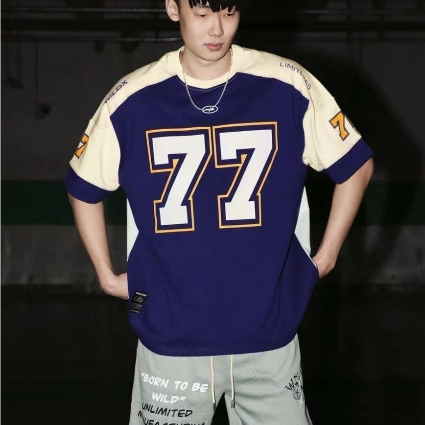 New 77 ice hockey short sleeved casual jersey T-shirt for men