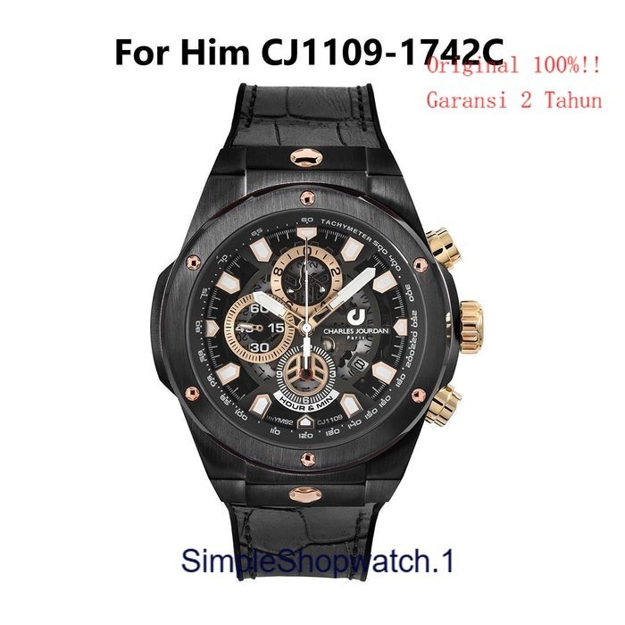 Original 100% Jam Tangan Unisex Charles Jourdan CJ1109-3742C Sports 38mm Garansi Resmi 2 Tahun