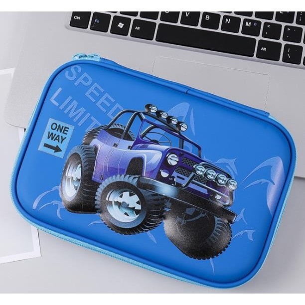 

[Ready] Tempat pensil unicorn kotak pensil pensil case hardtop 3D unicorn lucu - Jeep Blue