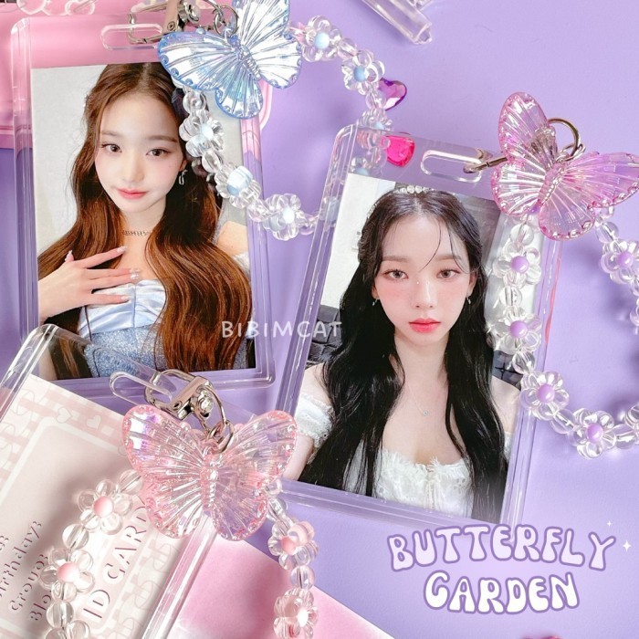 

Butterfly Transparant Photocard Holder / ID PC Card Holder - Pink Butterfly