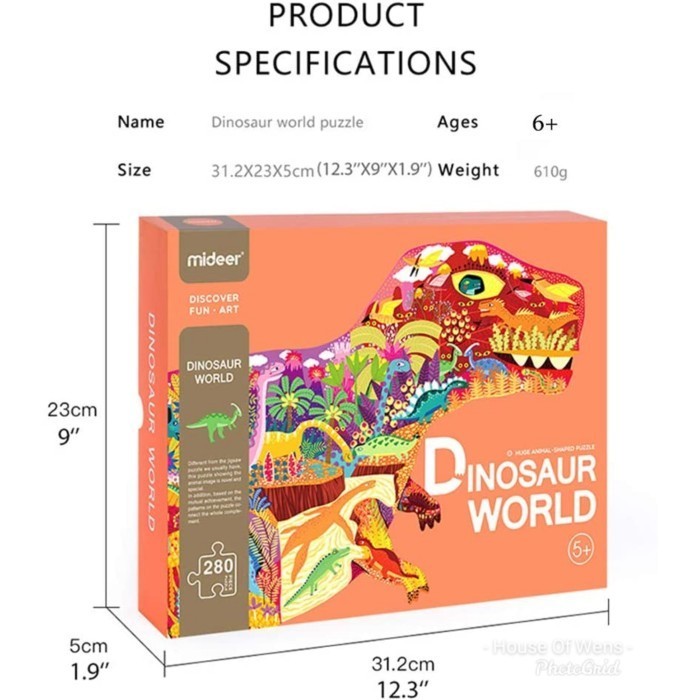 DINOSAUR WORLD JIGSAW PUZZLE MIDEER - ORIGINAL PUZZLE