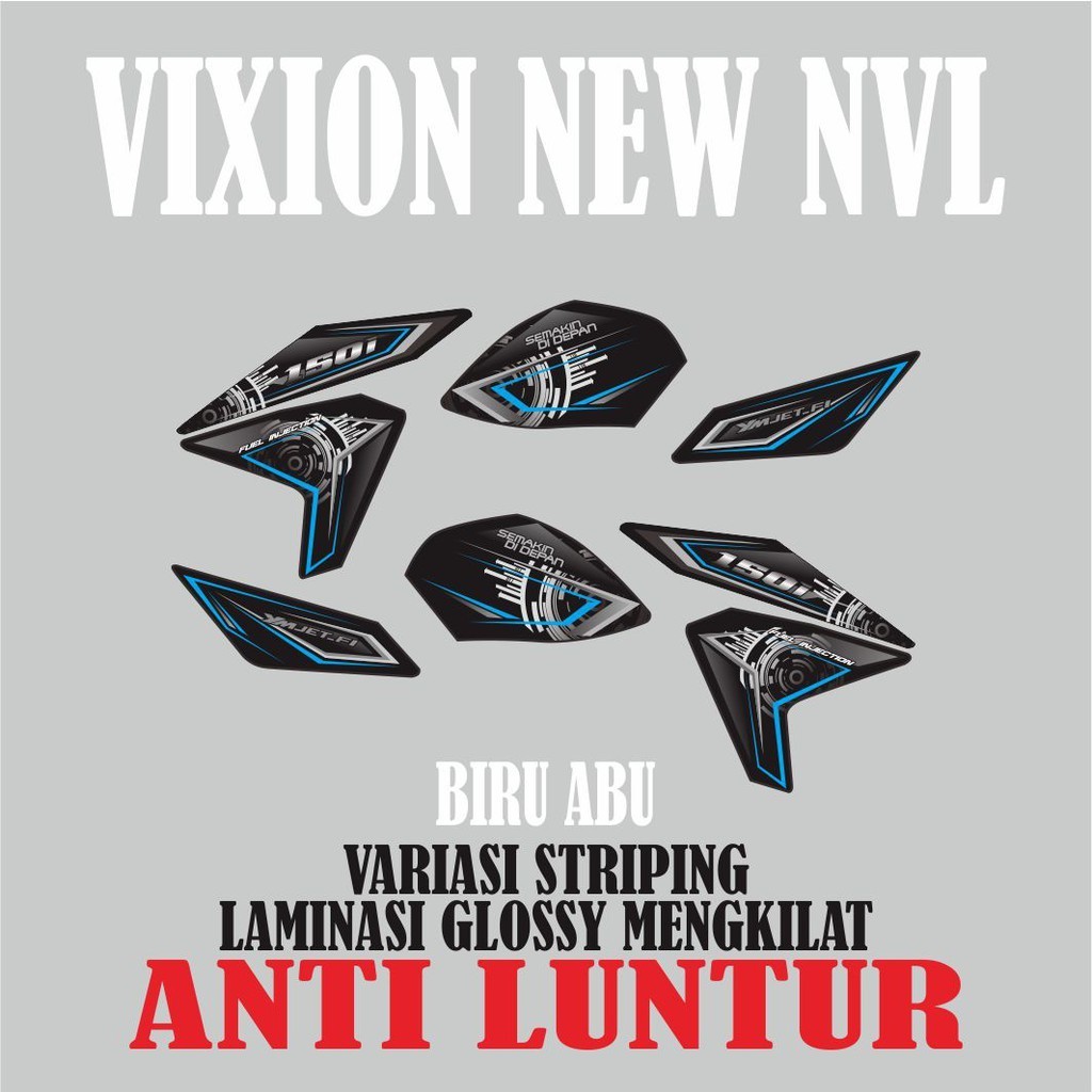 STRIPING VARIASI VIXION NVL LISHTING YAMAHA VIXION NVL BIRU ABU