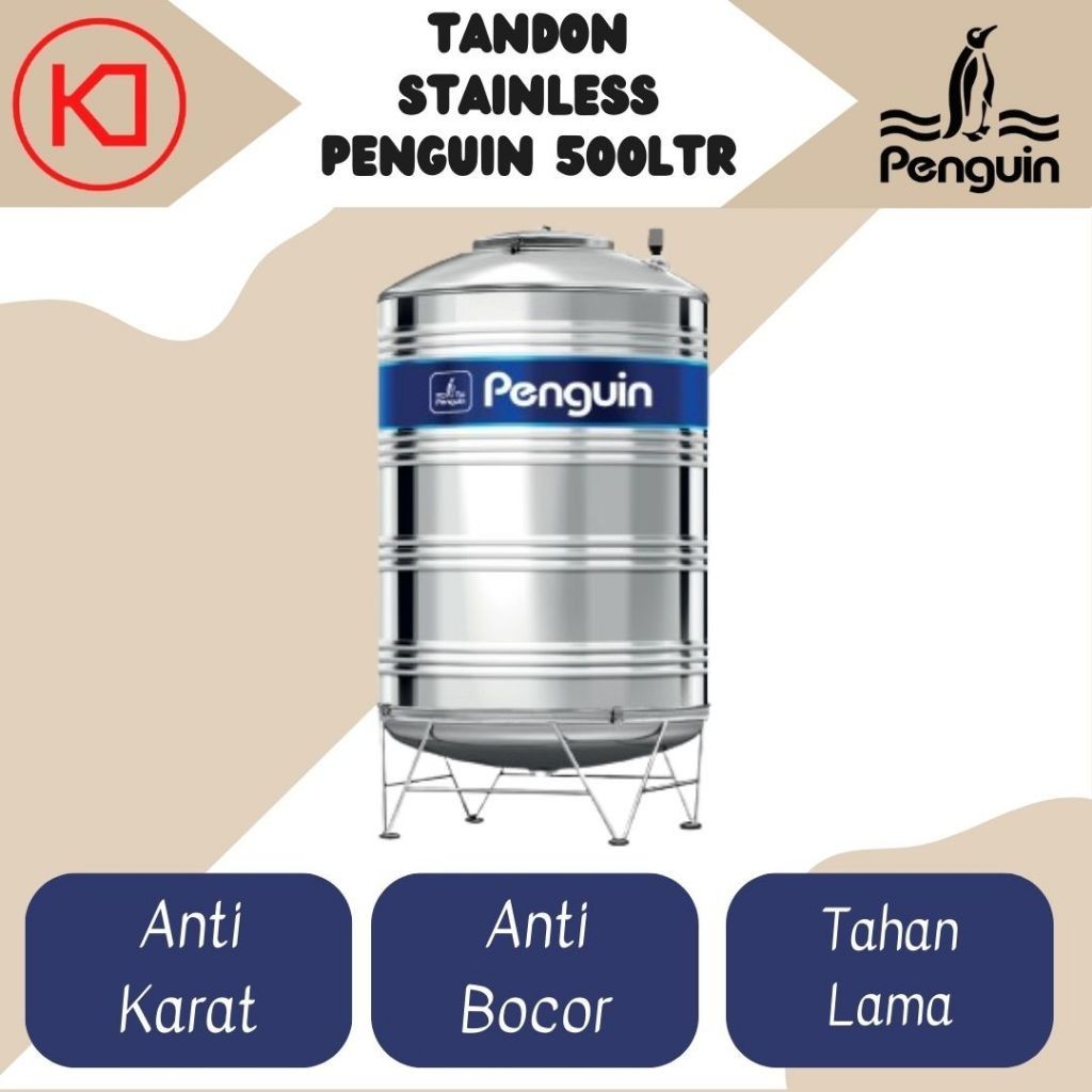 Tangki Air / Tandon / Toren Stainless Penguin TBSK 500 Liter