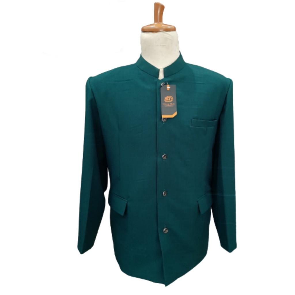 Jasko Hijau Botol Polos Jas Koko Pria Dewasa Jas Mandarin Jasko Polos