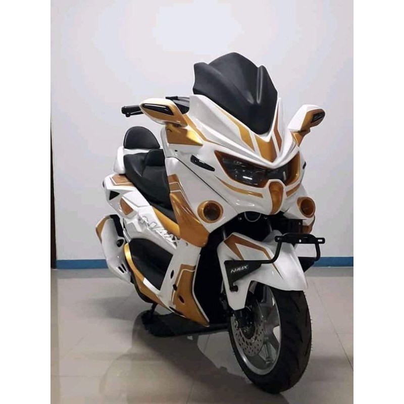 Full Set Body Bodi Kap Predator Yamaha Nmax Old ( 2015-2019 ) Grafist Putih Gold