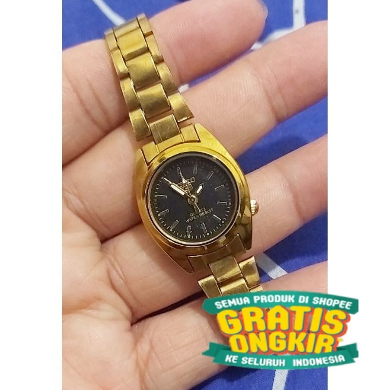 jam tangan seiko pria wanita gold anti air kuning tidak luntur/ Produk Lokal