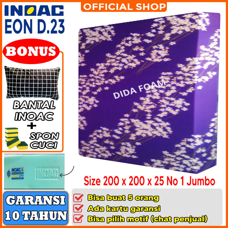 Kasur busa inoac 200x200x25 EON D23 nomor 1 Jumbo size gratis bantal termurah bisa COD / kasur inoac