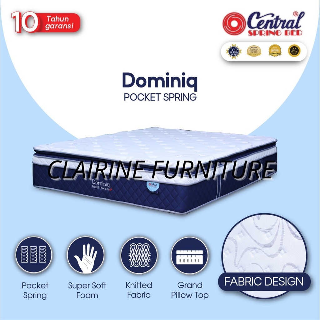 CENTRAL SPRINGBED TYPE DOMINIQ (KASUR SAJA) - UK 90,100,120,160,180,20