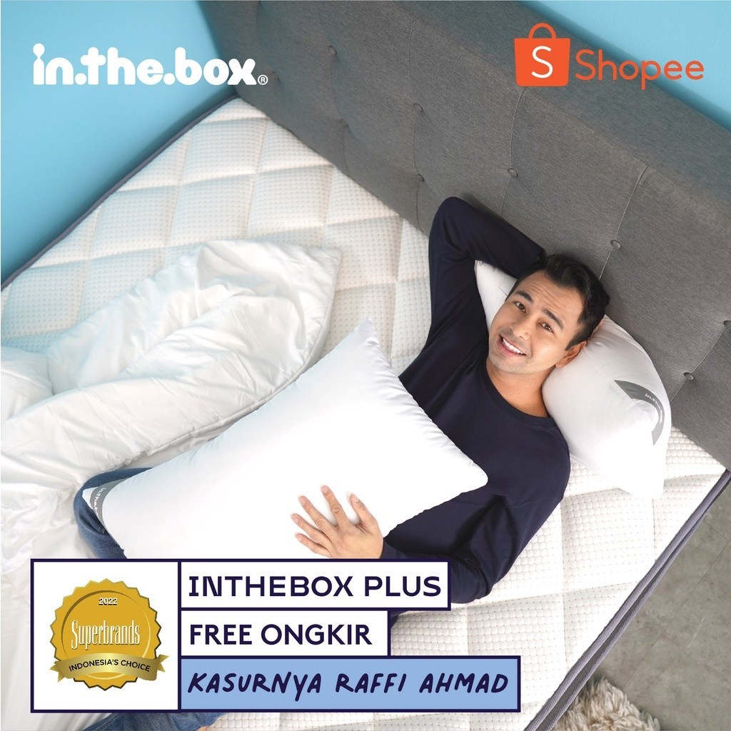 Kasur Spring Bed Berkualitas IN THE BOX PLUS (Plush Top) - FREE Bantal | Ukuran Kasur 90x200, 100x20