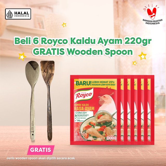 

Beli 6 Royco Kaldu Ayam 220gr GRATIS Wooden Spoon Secret Ingredients