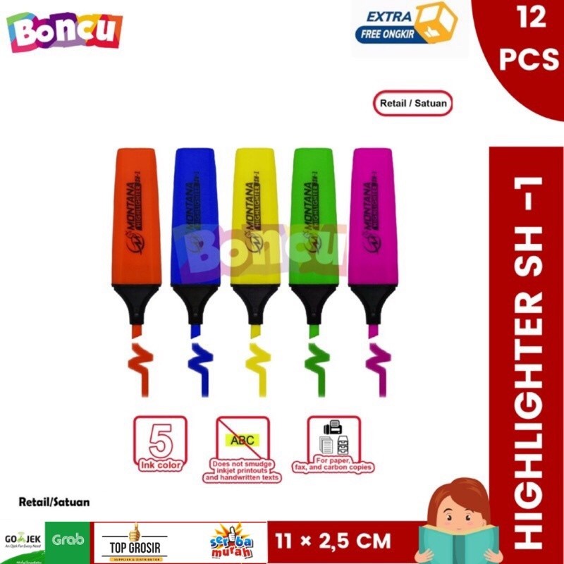 

[ 1 PCS ] BONCU Stabilo murah / stabilo / MONTANA Highlighter (SH-1) / Stabilo Montana / Stabilo Murah / highlighter Murah Best Seller