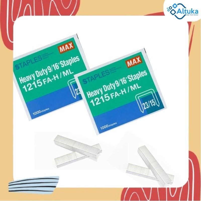 

ISI STAPLES MAX 1215 23/13 BESAR HEAVY DUTY STAPLES JILID 9/16