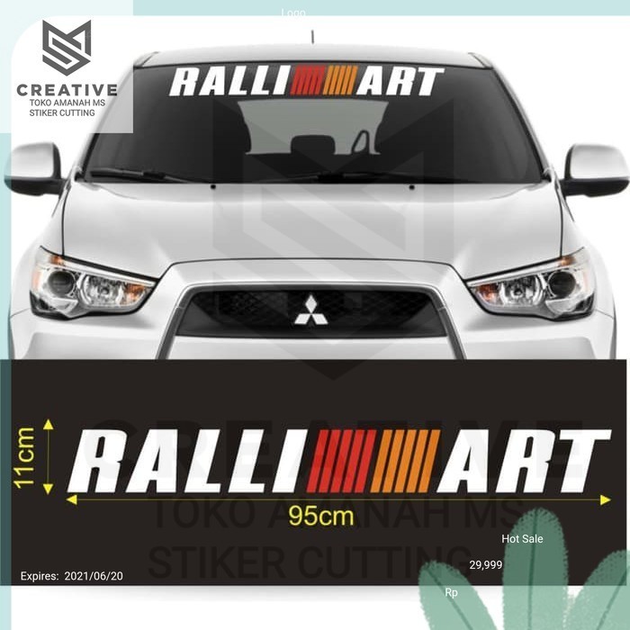 STIKER TERMURAH Cutting Sticker Mobil stiker Kaca Depan RALLY ART Bisa COD