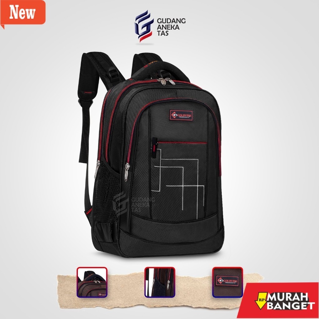 Tas ransel pria viral- POLO GOLDVERS - Tas Ransel Kerja Pria POLO GOLDVERS 17 Inchi Bisa COD + Free 