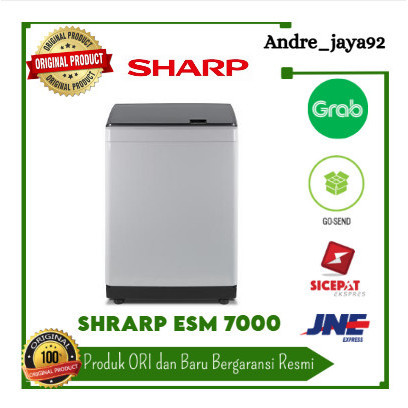 MESIN CUCI 1 TABUNG SHARP 7KG OTOMATIS ESM 7000 PGG