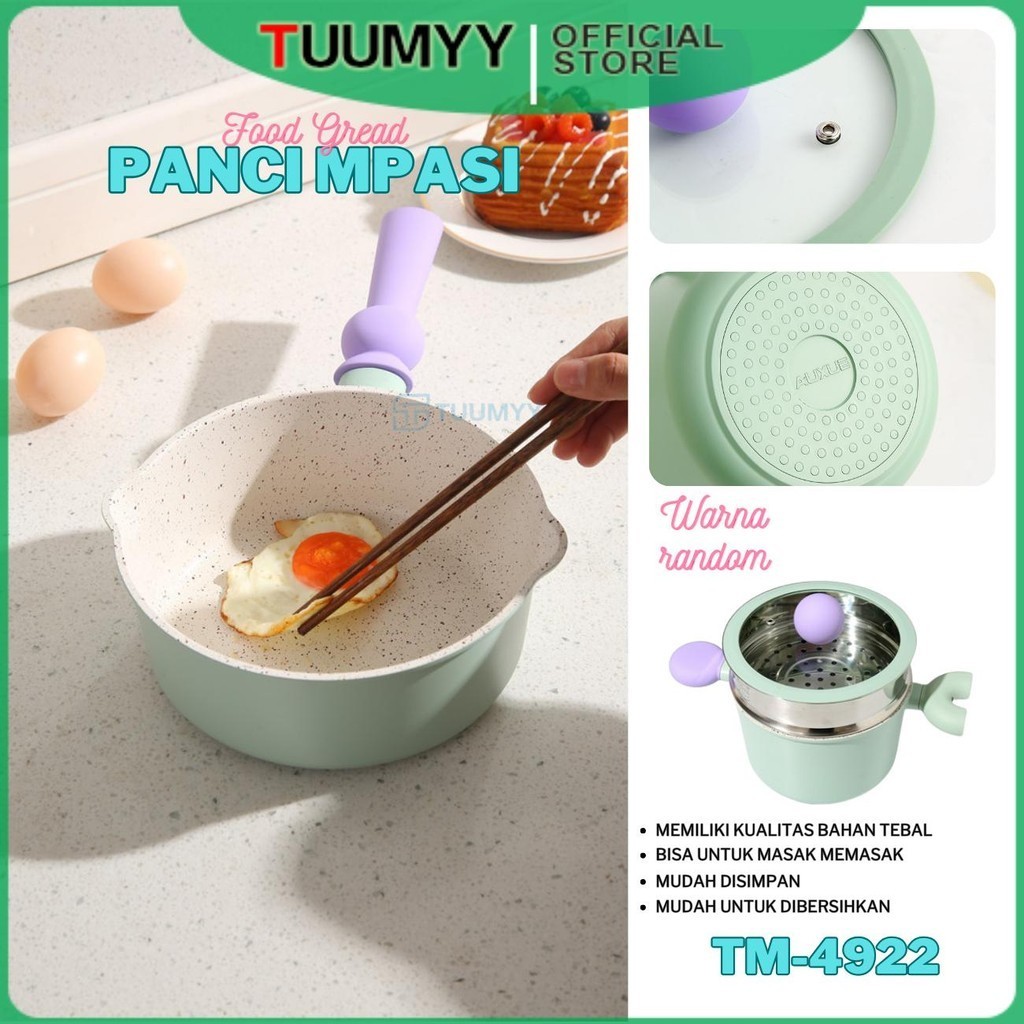 [COD] PANCI SET MPASI 4 PCS PANCI MPASI GRANIT PAN KOREA SOUP PAN , SAUCE PAN TM-4922
