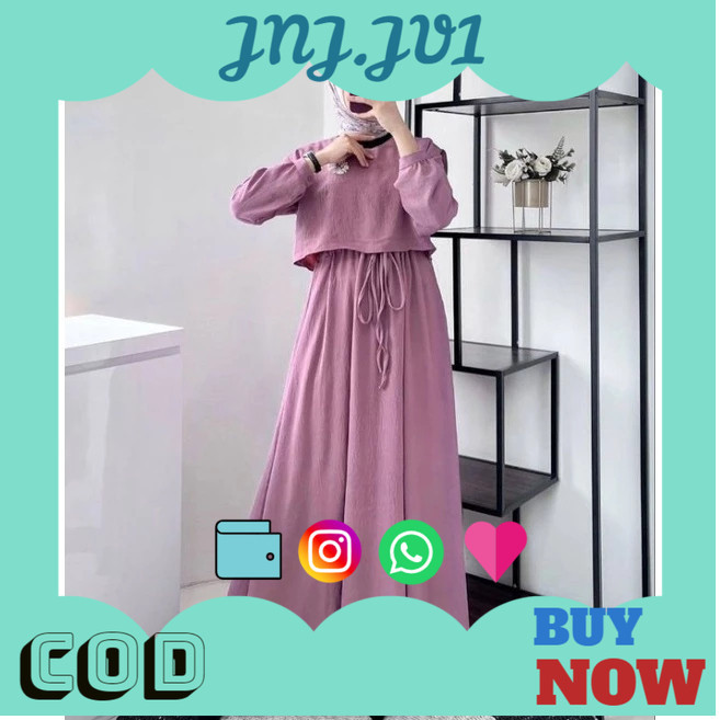 5.5 BIG SALE Glenca Maxi Dress Gamis Crincle Premium
