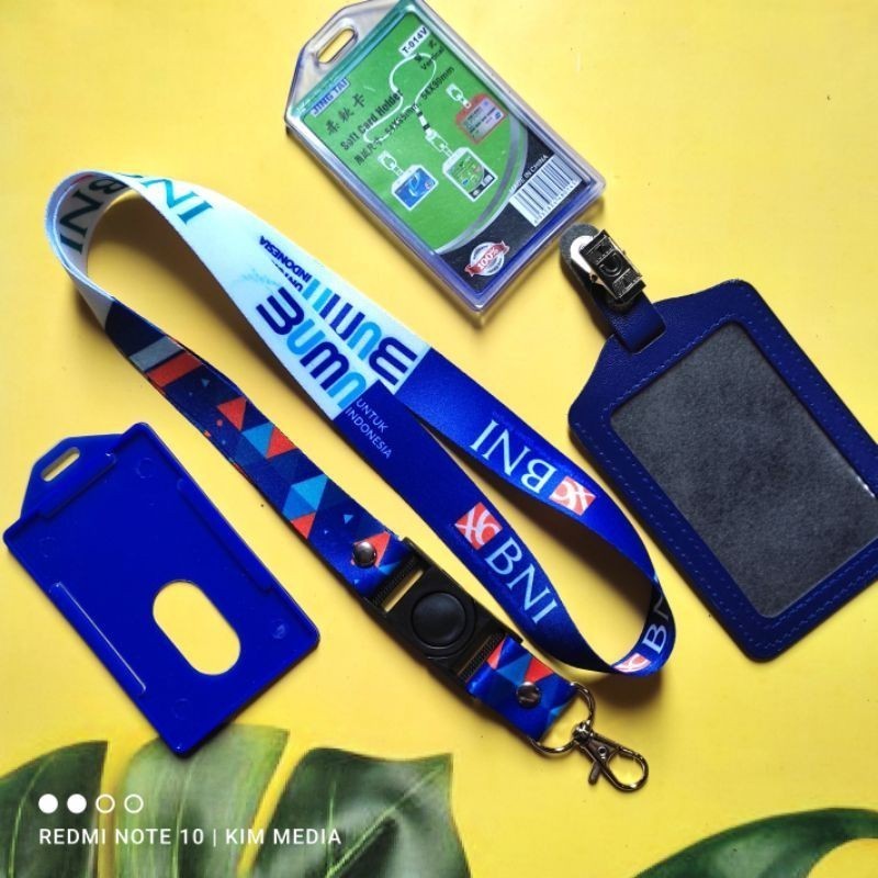 Tali Id card BNI MOTIF | Lanyard BNI BUMN Printing Terbaru/ Gantungan id card BNI BUMN-Satuan-Ready