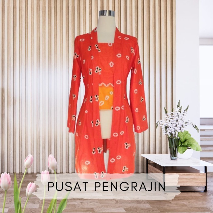 

✨READY✨ -Kebaya Kutubaru Jumputan Panjang - Hijau, S
