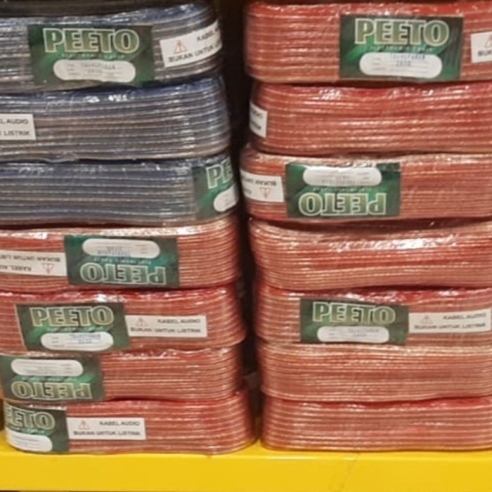 Kabel Audio PEETO 2 × 30 Transparan Panjang 30 Yard Kabel Speaker